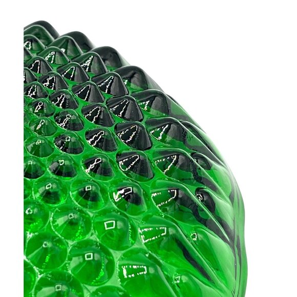 Vintage Emerald Green 3 Footed Hobnail Pressed Glass Dish Bowl Approx 6" - Picture 4 of 9